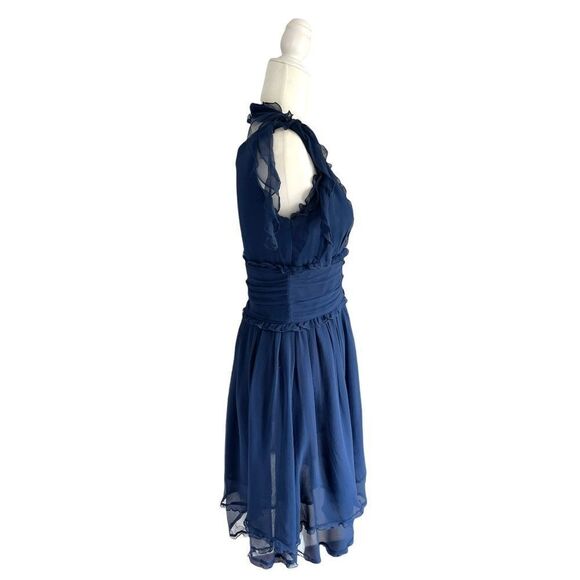 CHLOE Navy Silk Chiffon Dress - Picture 5 of 8